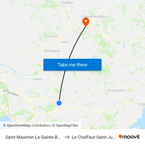 Saint-Maximin-La-Sainte-Baume to Le Chaffaut-Saint-Jurson map