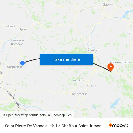 Saint-Pierre-De-Vassols to Le Chaffaut-Saint-Jurson map