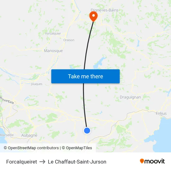 Forcalqueiret to Le Chaffaut-Saint-Jurson map