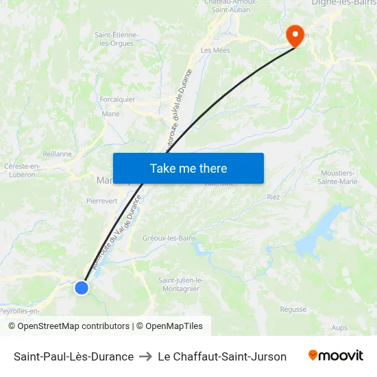 Saint-Paul-Lès-Durance to Le Chaffaut-Saint-Jurson map