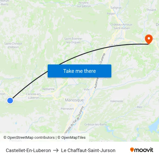 Castellet-En-Luberon to Le Chaffaut-Saint-Jurson map