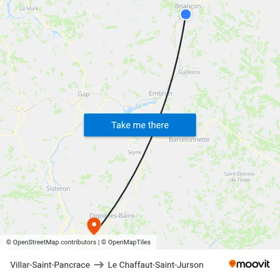 Villar-Saint-Pancrace to Le Chaffaut-Saint-Jurson map