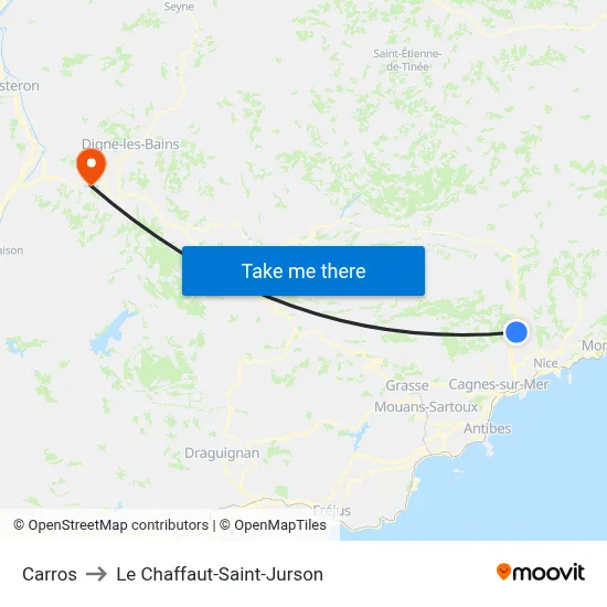 Carros to Le Chaffaut-Saint-Jurson map