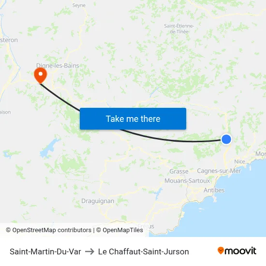 Saint-Martin-Du-Var to Le Chaffaut-Saint-Jurson map