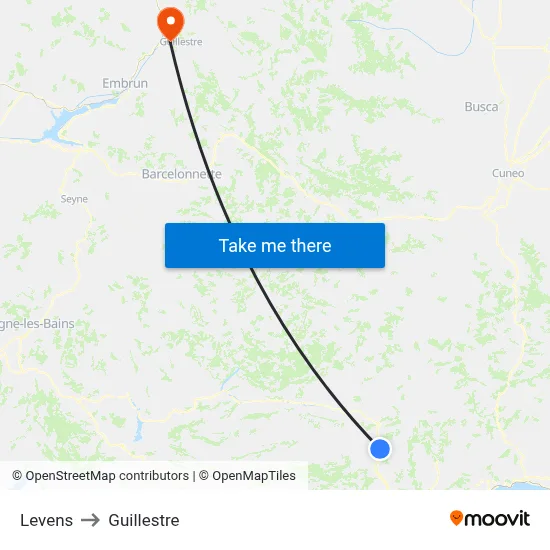 Levens to Guillestre map