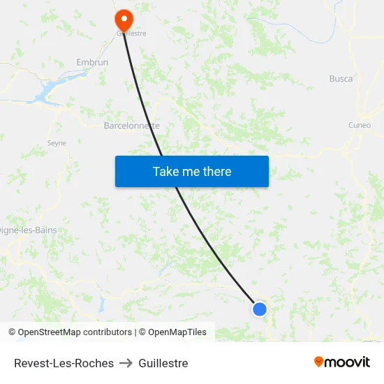 Revest-Les-Roches to Guillestre map