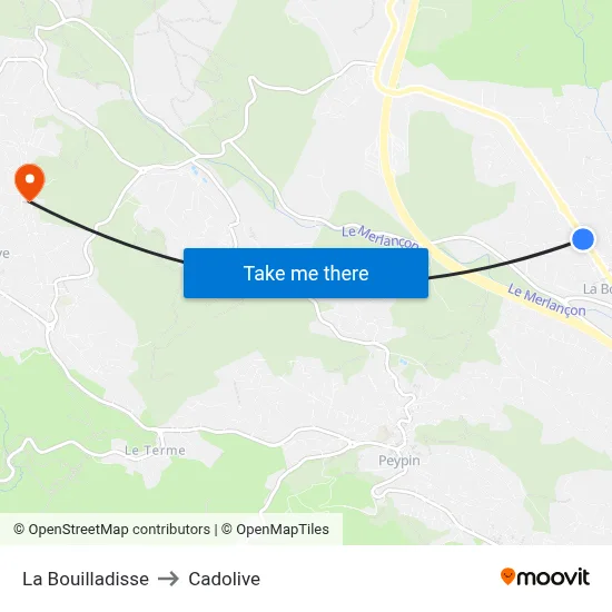 La Bouilladisse to Cadolive map