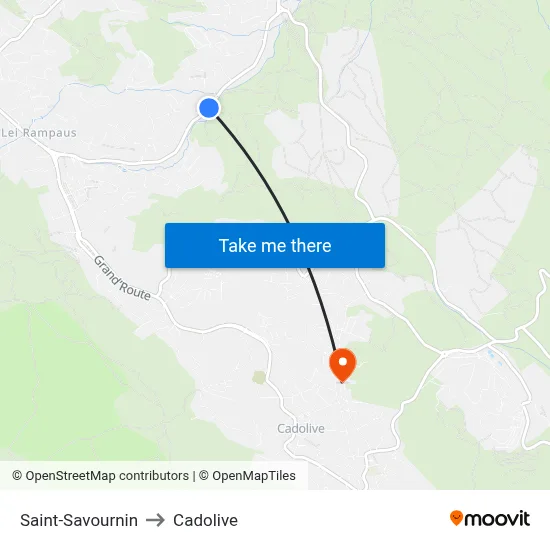 Saint-Savournin to Cadolive map