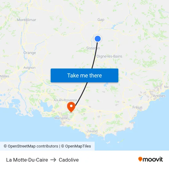 La Motte-Du-Caire to Cadolive map