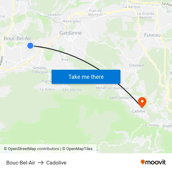 Bouc-Bel-Air to Cadolive map