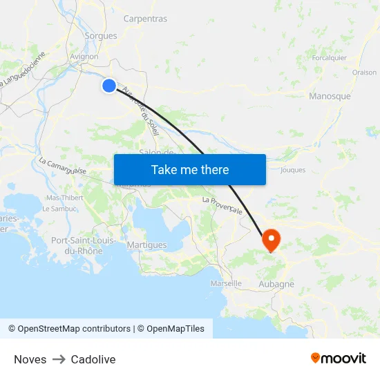 Noves to Cadolive map