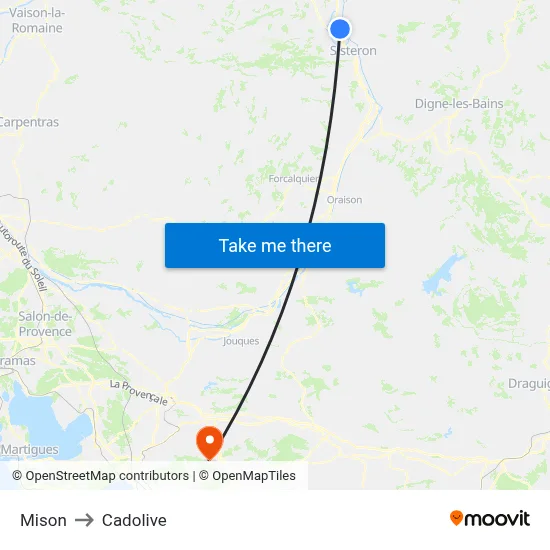 Mison to Cadolive map