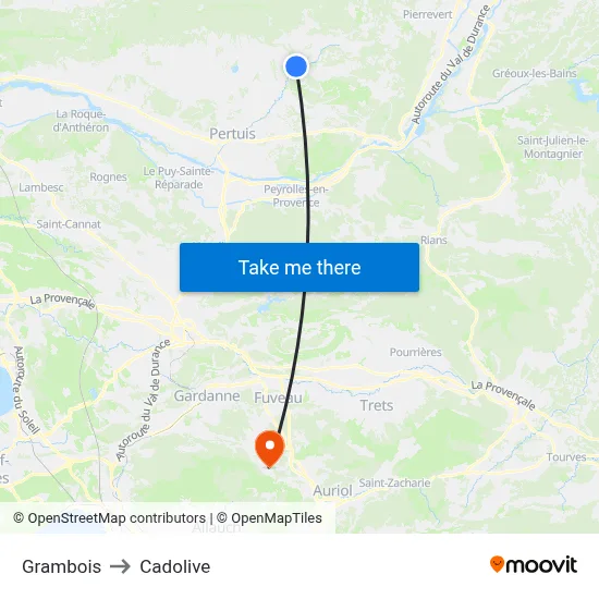 Grambois to Cadolive map