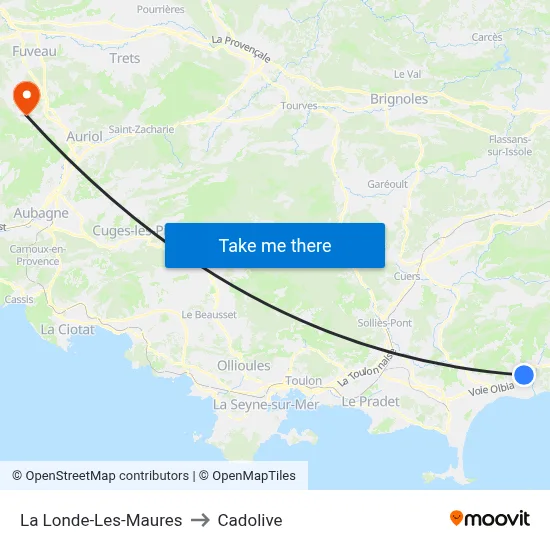 La Londe-Les-Maures to Cadolive map