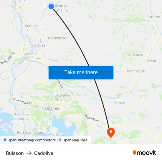 Buisson to Cadolive map