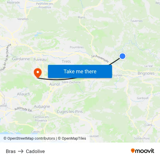 Bras to Cadolive map