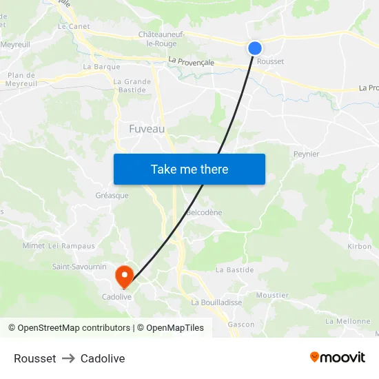 Rousset to Cadolive map