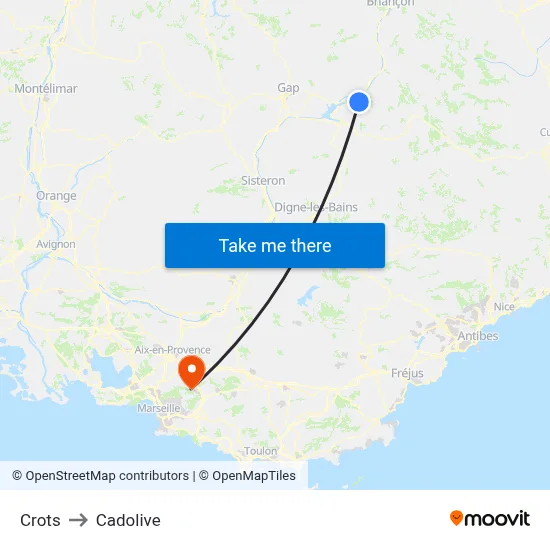 Crots to Cadolive map