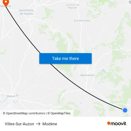 Villes-Sur-Auzon to Modène map