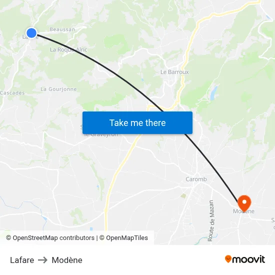 Lafare to Modène map