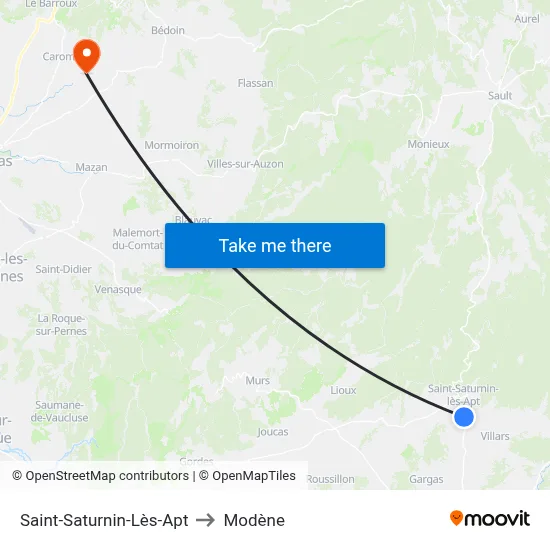 Saint-Saturnin-Lès-Apt to Modène map