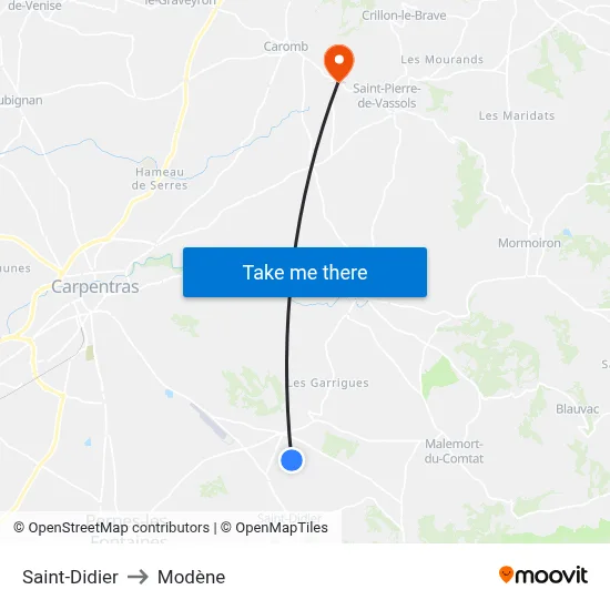 Saint-Didier to Modène map