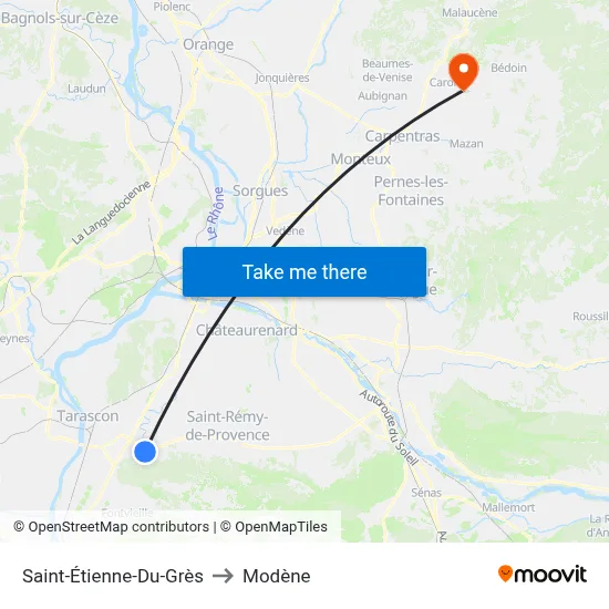 Saint-Étienne-Du-Grès to Modène map