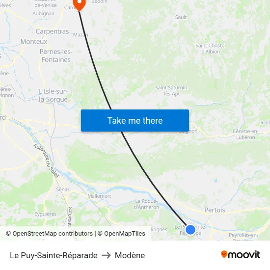 Le Puy-Sainte-Réparade to Modène map