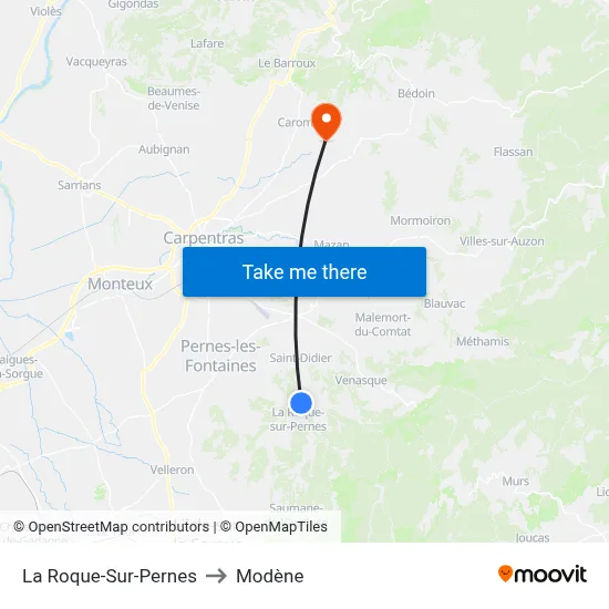 La Roque-Sur-Pernes to Modène map