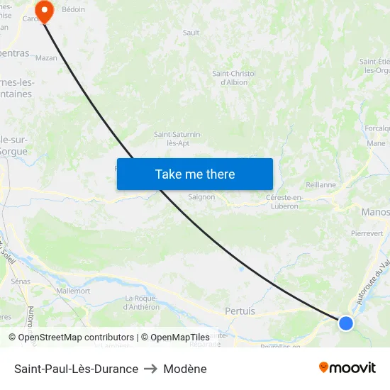 Saint-Paul-Lès-Durance to Modène map