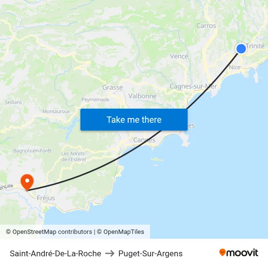 Saint-André-De-La-Roche to Puget-Sur-Argens map