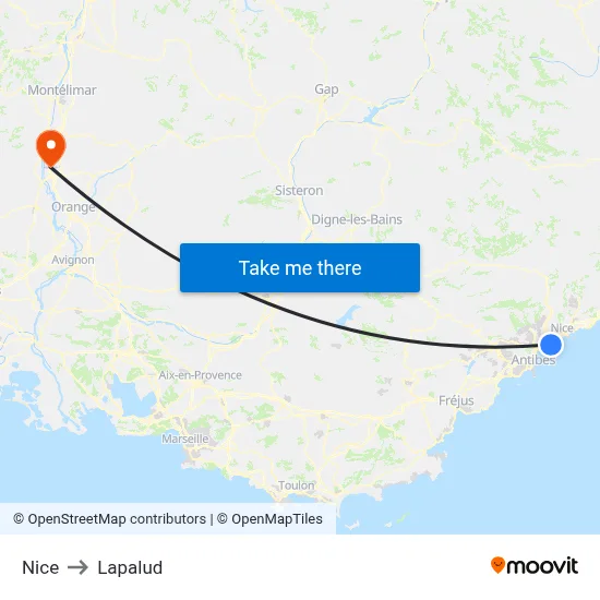 Nice to Lapalud map