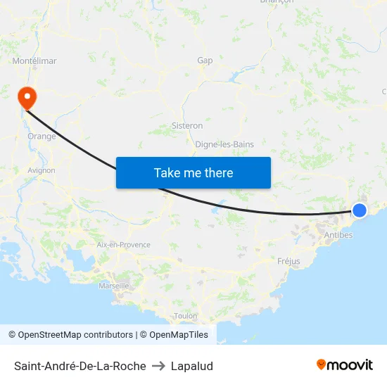 Saint-André-De-La-Roche to Lapalud map