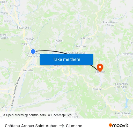 Château-Arnoux-Saint-Auban to Clumanc map