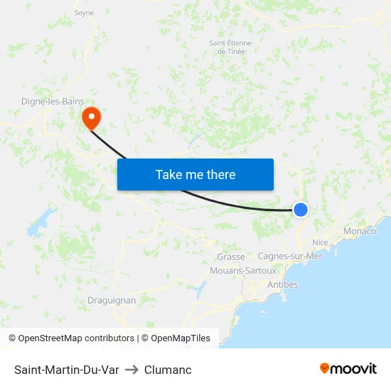 Saint-Martin-Du-Var to Clumanc map