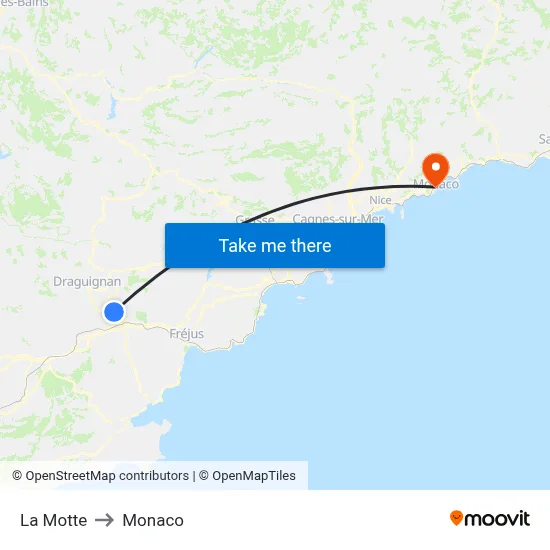 La Motte to Monaco map