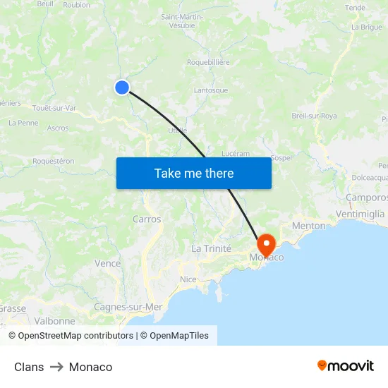 Clans to Monaco map