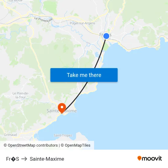 Fr�S to Sainte-Maxime map