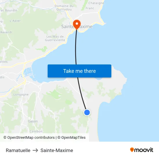 Ramatuelle to Sainte-Maxime map