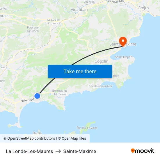 La Londe-Les-Maures to Sainte-Maxime map
