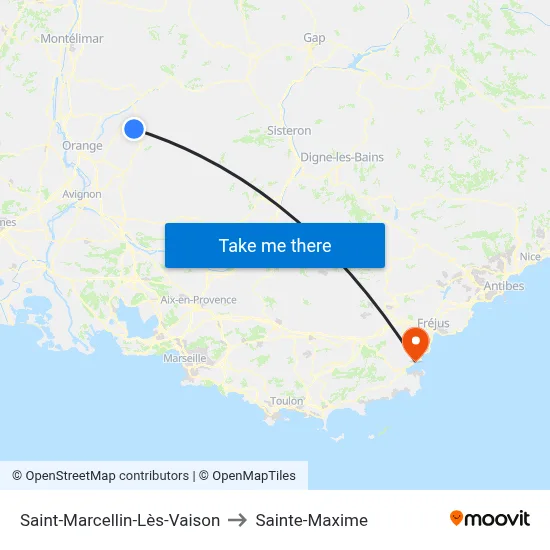 Saint-Marcellin-Lès-Vaison to Sainte-Maxime map