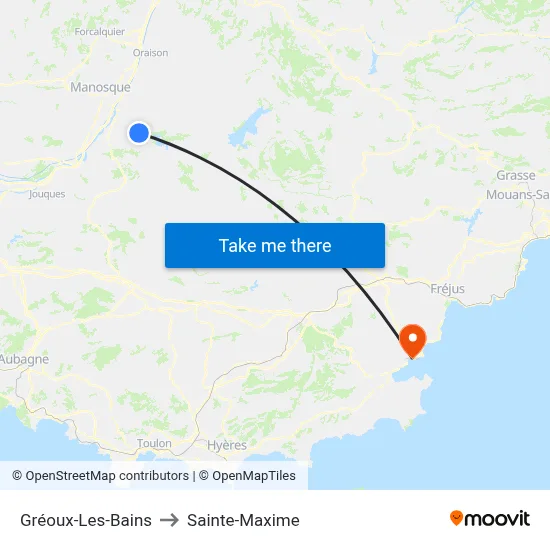 Gréoux-Les-Bains to Sainte-Maxime map