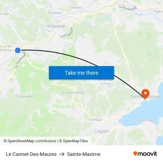 Le Cannet-Des-Maures to Sainte-Maxime map