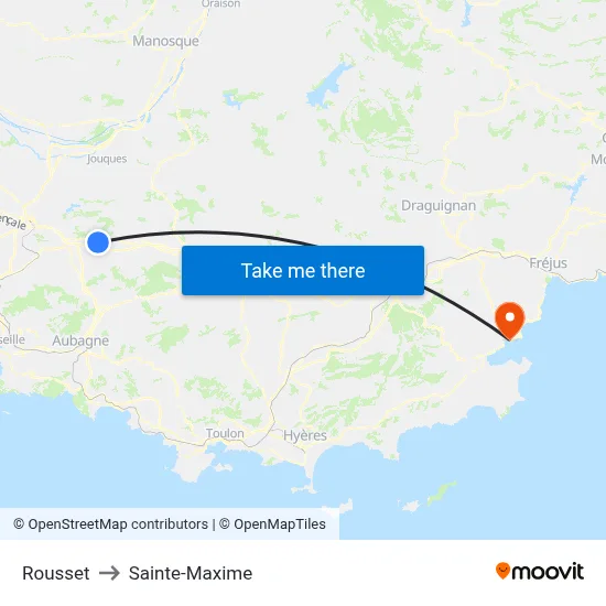 Rousset to Sainte-Maxime map