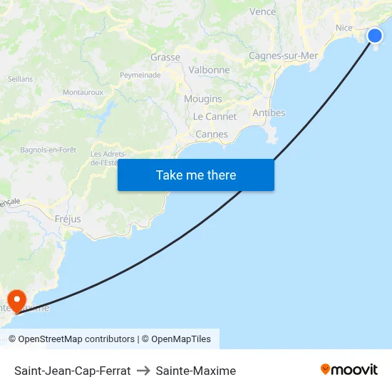 Saint-Jean-Cap-Ferrat to Sainte-Maxime map