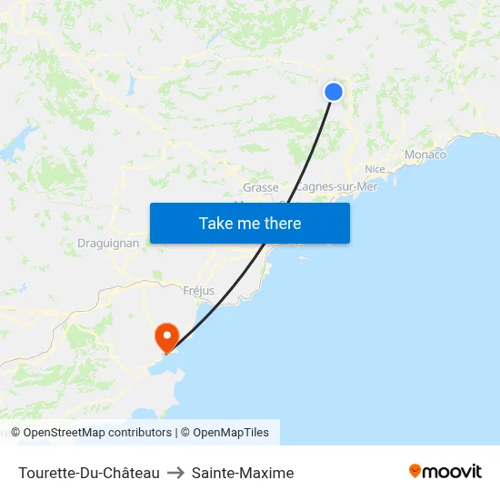 Tourette-Du-Château to Sainte-Maxime map