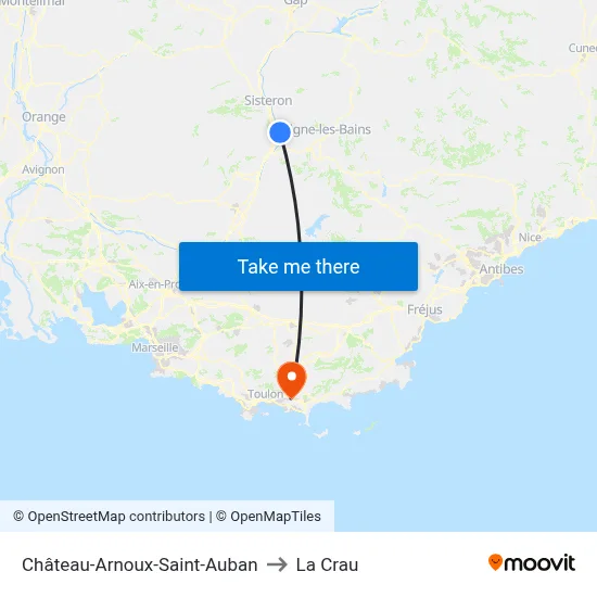 Château-Arnoux-Saint-Auban to La Crau map