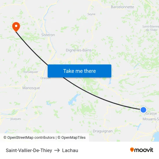 Saint-Vallier-De-Thiey to Lachau map