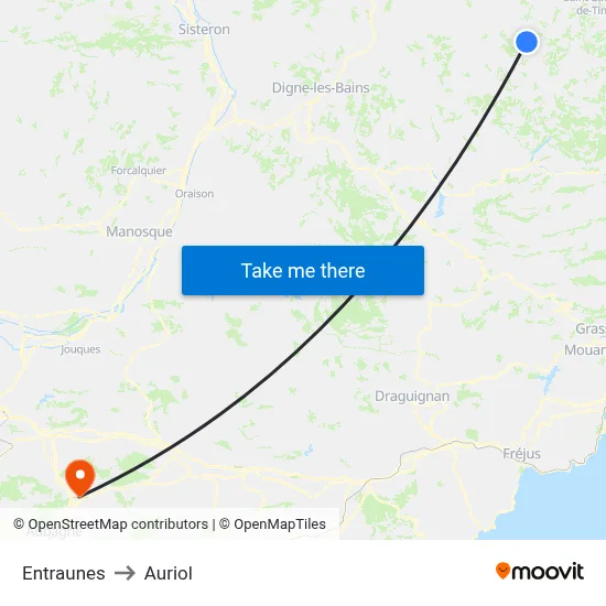 Entraunes to Auriol map