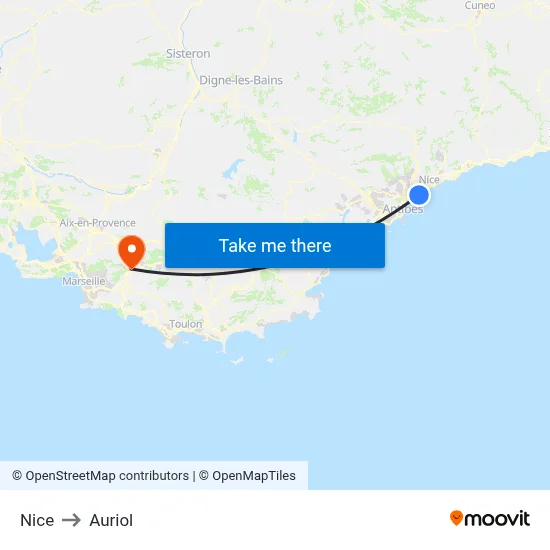 Nice to Auriol map